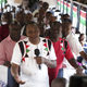 Kenyan president Uhuru Kenyatta, with his deputy president William Ruto, addresses a passenger train on the Standard Gauge Railway.